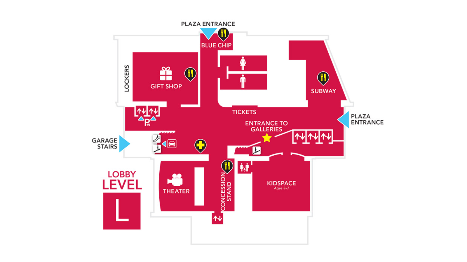 Lobby of the CT Science Center Map